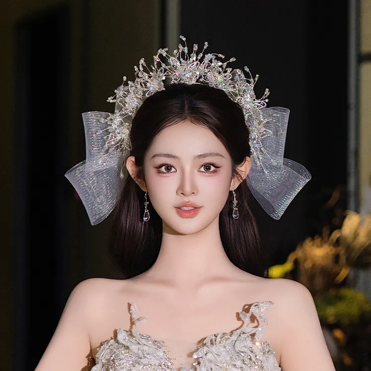 合金树脂婚庆饰品 新款韩系新娘头饰森系灵动蝴蝶婚纱发饰品D0705