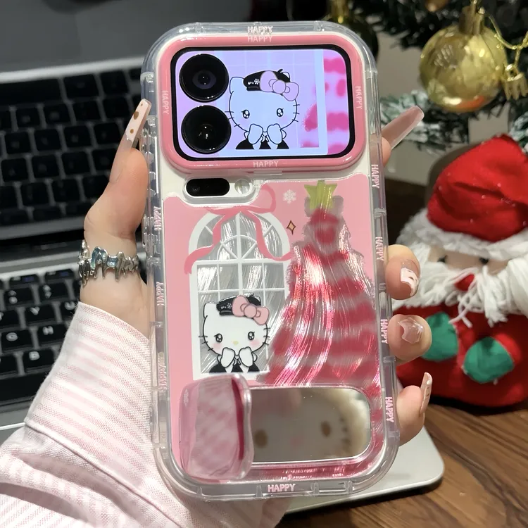 圣诞窗台kitty支架适用苹果16/17promax手机壳华为vivoppo小米15