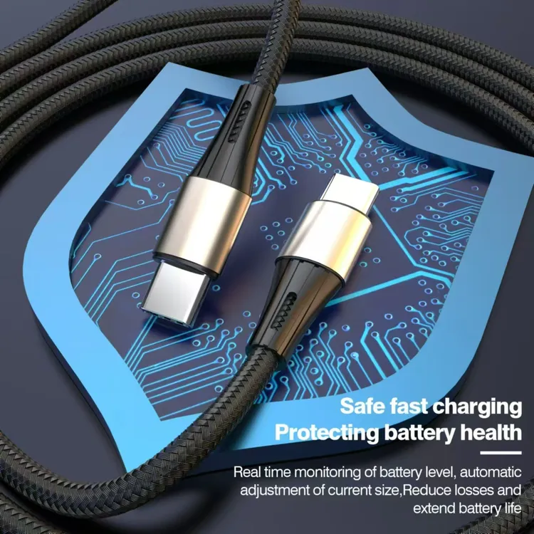 两条双头USB C充电线，支持5V 至 20V 5A 100W充电 480Mpbs传输