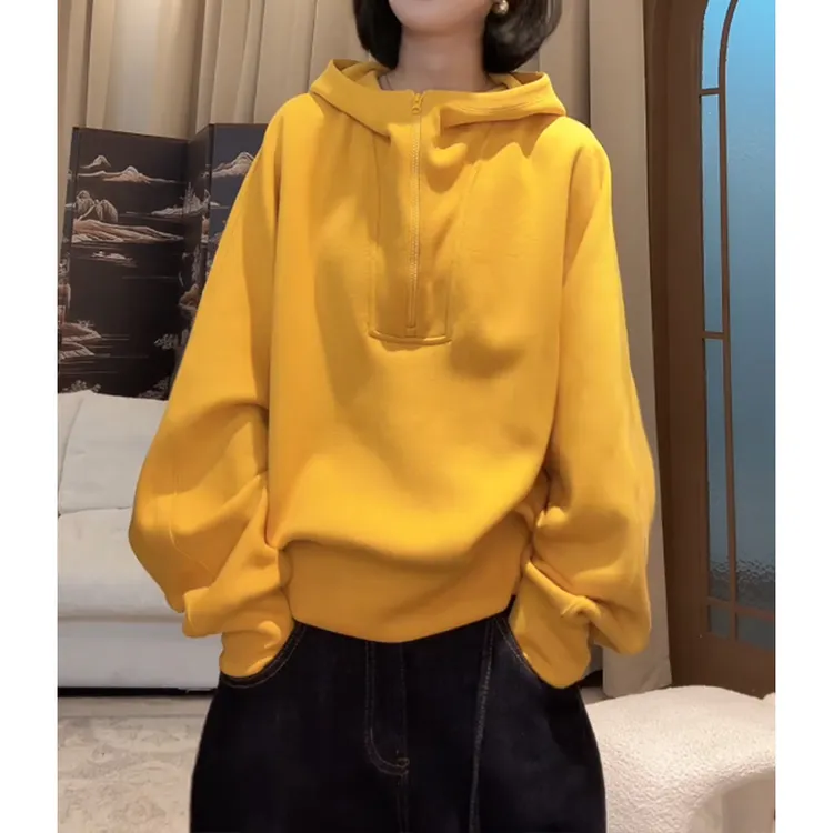 ZUOXIAOQI半开领一体连帽飞机卫衣33（衣长62-68/胸围112-124）