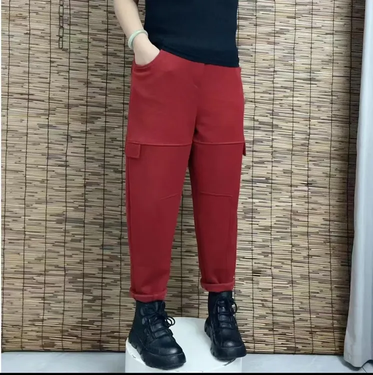 休闲风女士拼接秋季哈伦休闲裤通勤