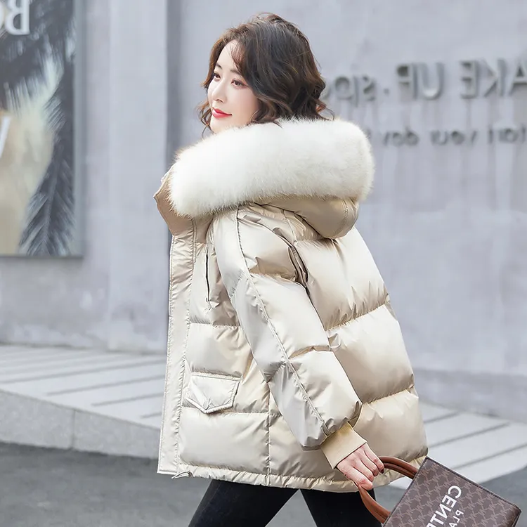 商城同款折扣短款白鸭绒羽绒服2024新款加厚女装冬小个子外套