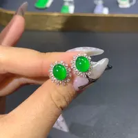 翡翠耳饰18K金镶嵌翡翠