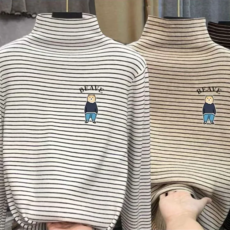 儿童长袖ins卡通印花T恤男女童秋冬打底衫趣味百搭上衣圆领内搭