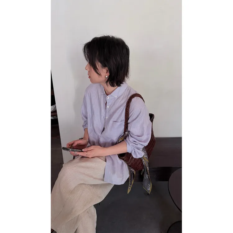 苏安家|“阿那亚” 纽扣门襟领子都是小巧思亚麻夏日衬衫