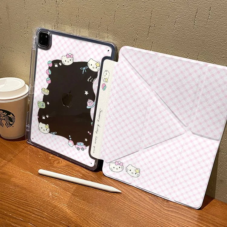 Y型草莓蛋糕KT猫iPad11代保护套Air6保护壳亚克力ipad9平板保护壳