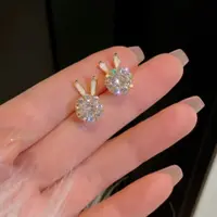 铜合金耳饰 耳夹可旋兔子蚊香盘耳环新款气质无耳洞女神节耳夹