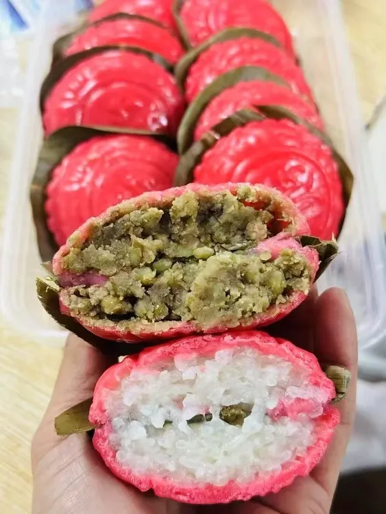 莆田特产传统手工绿豆糯米自制小吃糕点。