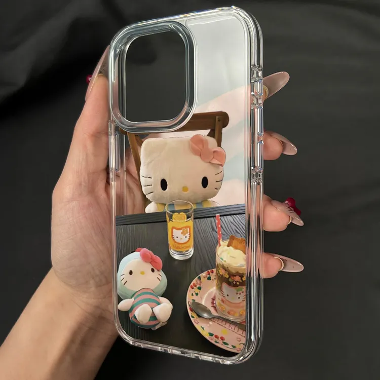 Kitty下午茶适用苹果16promax手机壳iphone13/15卡通14/12防摔11p