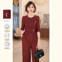 【秋】年轻妈妈早秋时尚洋气小衫2025新款洋气中老年女装上衣服套装