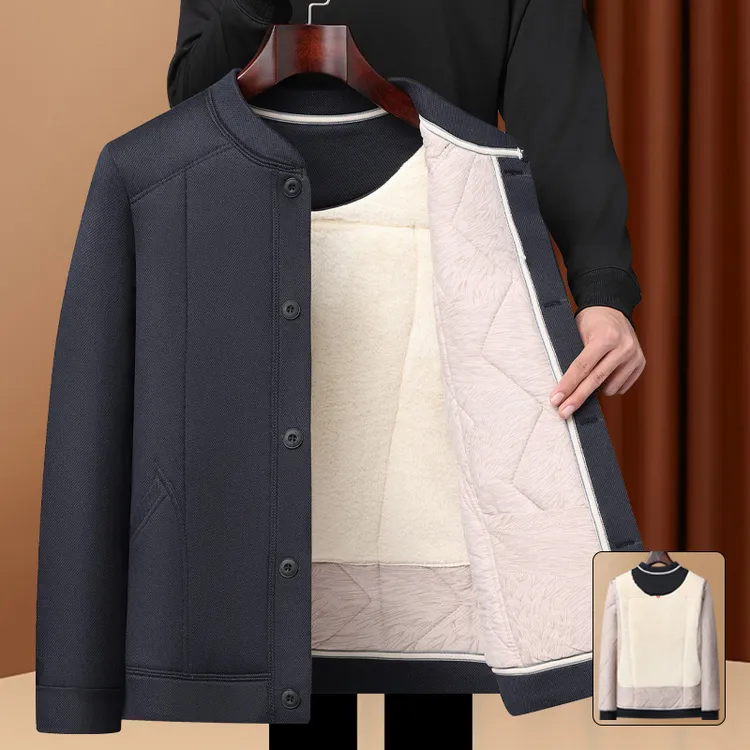 爸爸装中老年男装60-70岁棉衣冬装加绒加厚外套棉服棉袄保暖爷爷