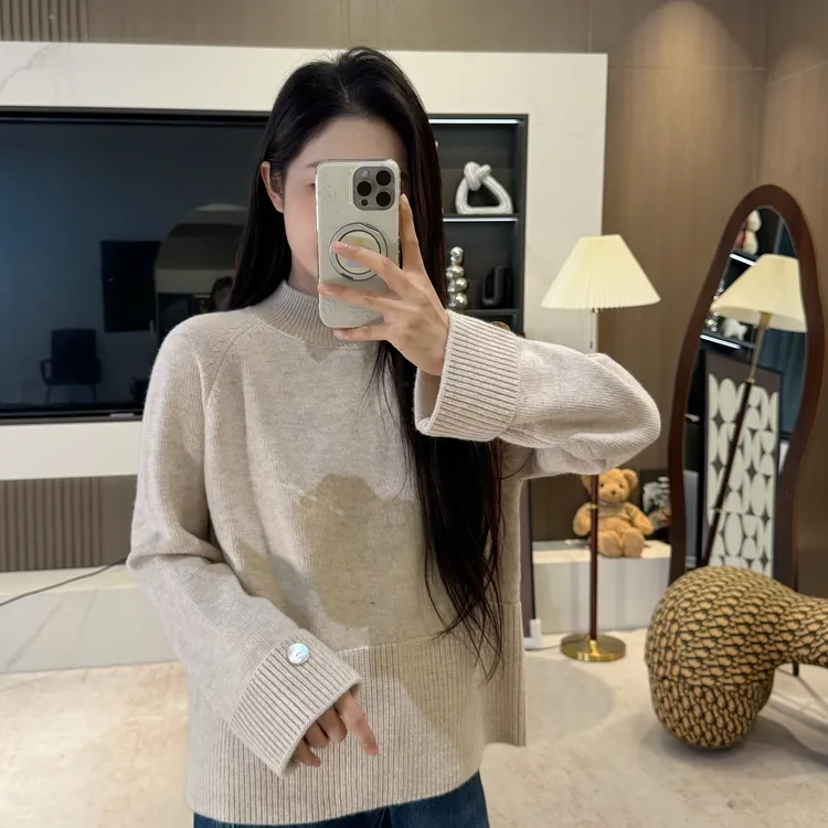 宿慕SUMU 时尚洋气袖口卷边套头毛衣10-25冬季新款针织衫28385