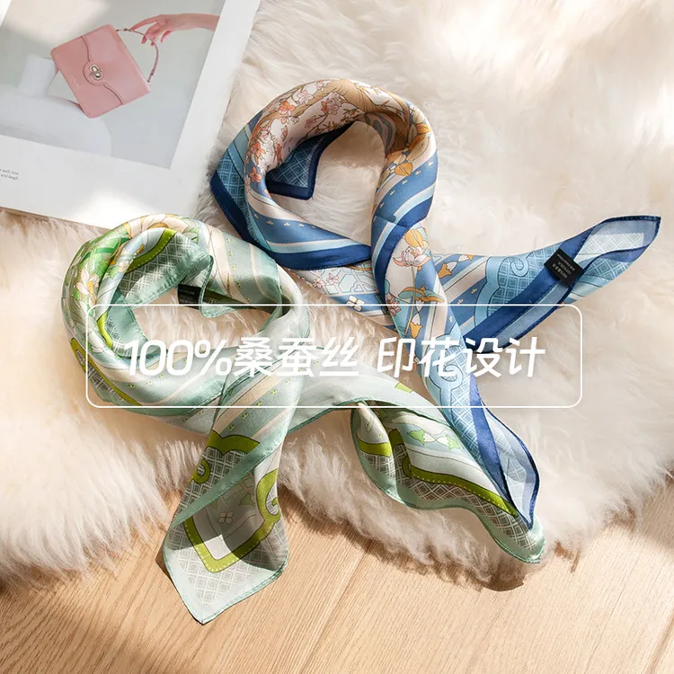秋季新款桑蚕丝丝巾女高级感轻奢母亲节礼物送妈妈围脖装饰领巾女
