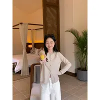 【西西里安】韩系简约软软糯糯百搭长袖针织上衣开衫