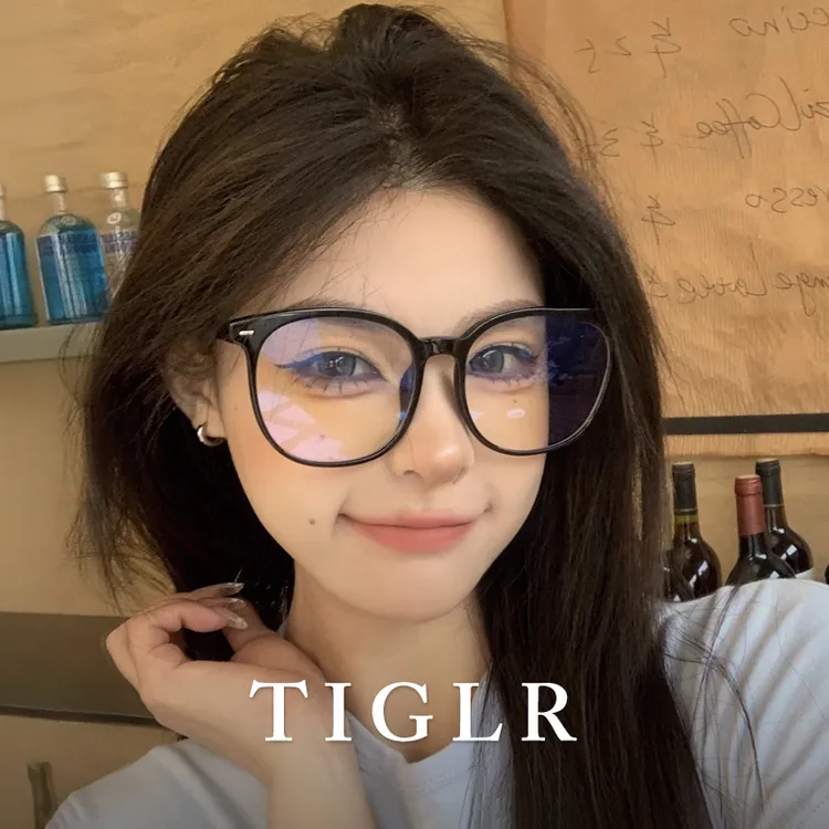帝格勒大框素颜眼镜近视女防蓝光可配度数显脸小黑色超轻眼睛框架