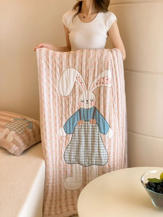 潘朵拉卡通六层纱布盖被印花儿童单人夏凉被学生盖被四季可洗透气