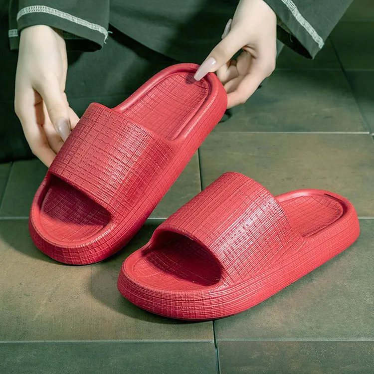 厚底防滑夏季凉拖情侣款室内外居家休闲舒适软底拖鞋网红时尚皮纹