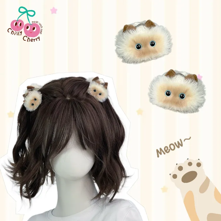 团子专属ChillyCherry原创暹罗猫鲨鱼夹猫咪抓夹可爱侧边夹猫猫鸭嘴夹礼物