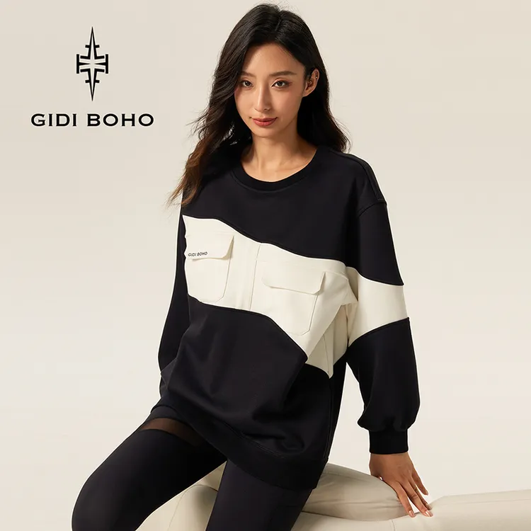 GIDI BOHO/极地薄荷秋冬新款时尚户外休闲百搭圆领宽松运动卫衣女