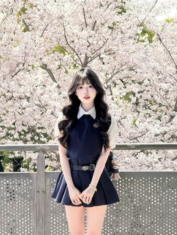 NANGON 原创设计感百搭白色收腰衬衫短袖上衣无袖百褶连衣裙套装