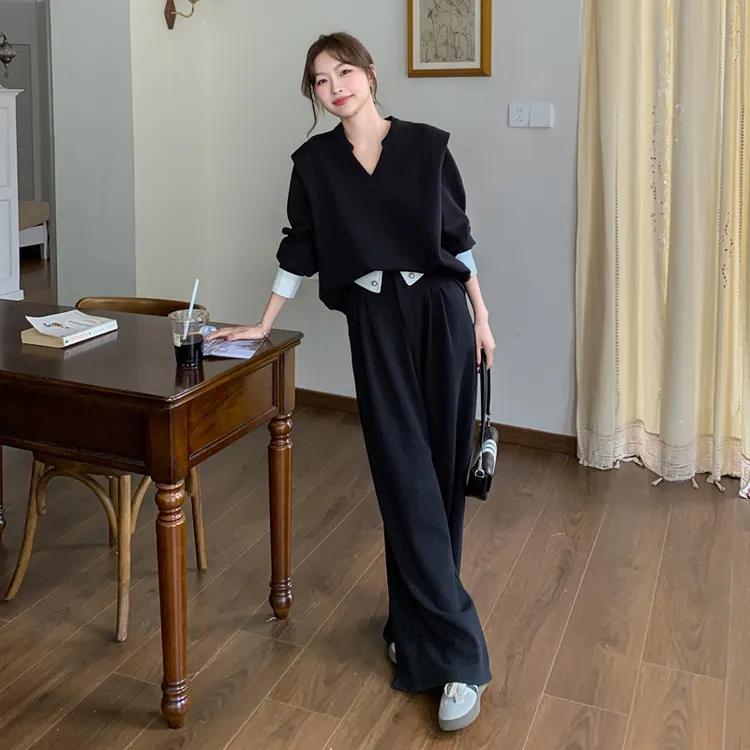 UQS慵懒风套装上衣2025秋冬高级松弛感女装套装气质减龄韩系穿搭