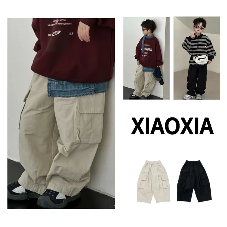 XXJ 2285 简行【双色工装风】纯色宽松直筒工装裤