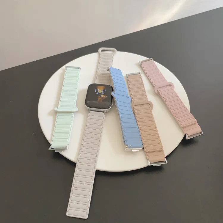 张婧仪同款表带适用红米watch654磁吸硅胶腕带小米9Pro华为fit4等