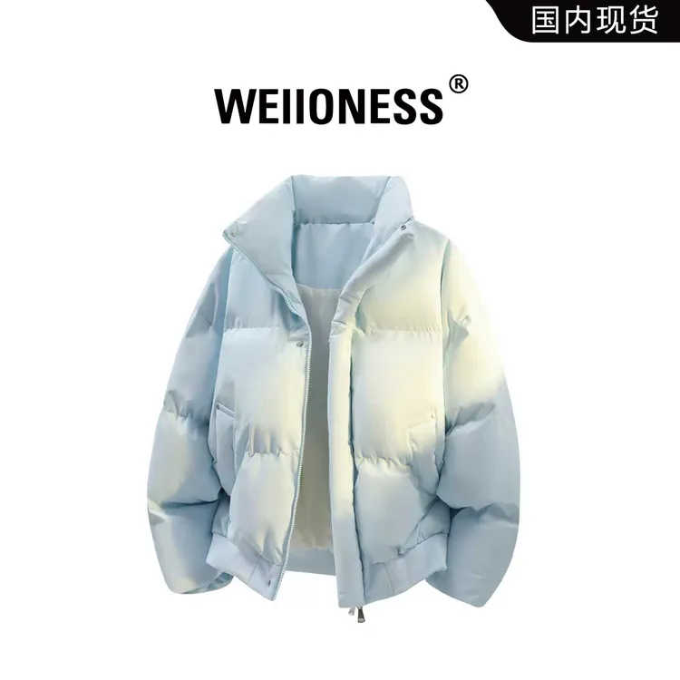 WEIIONESS纯色休闲棉衣男冬季新款潮流保暖面包服轻奢高级感男装