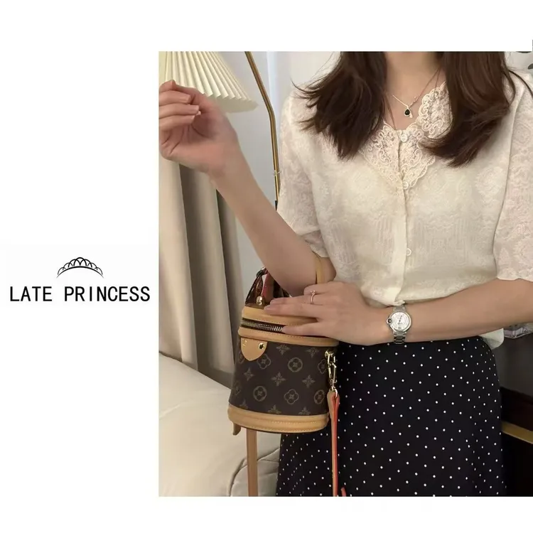LATE PRINCESS【温婉】现货夏季蕾丝钩花针织开衫上衣