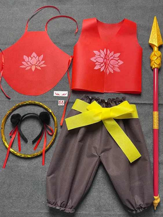 哪咤魔童降世六一儿童服装DIY手工环保演出服男女孩幼儿园套装cos