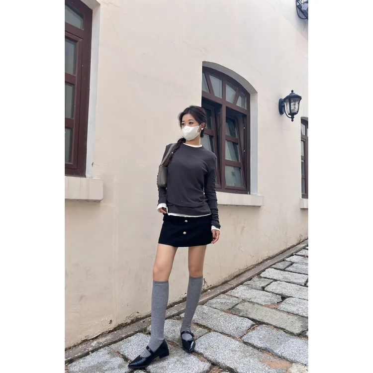 【蛇姨专属】穿上就脱不下来的欧文长袖显瘦打底衫