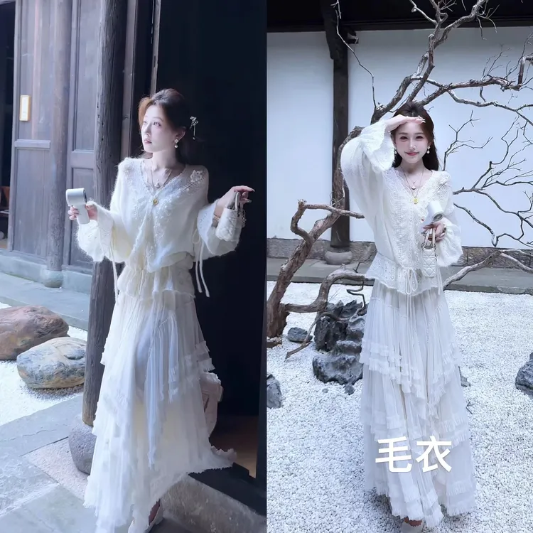 【婷婷】《披星戴月》羊毛马海毛 镂空钩花收腰毛衣 NM2SQTM2000【Q】