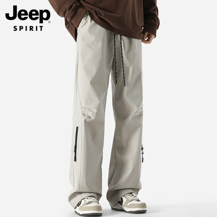 JEEPSPIRIT数字防风不起球长裤活力风休闲裤美式阔腿裤百搭高街
