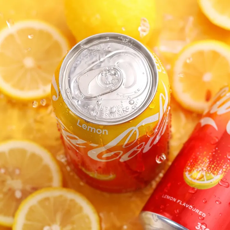 澳门版柠檬味可口可乐碳酸饮料金黄色易拉罐高端进口汽水330ml6罐
