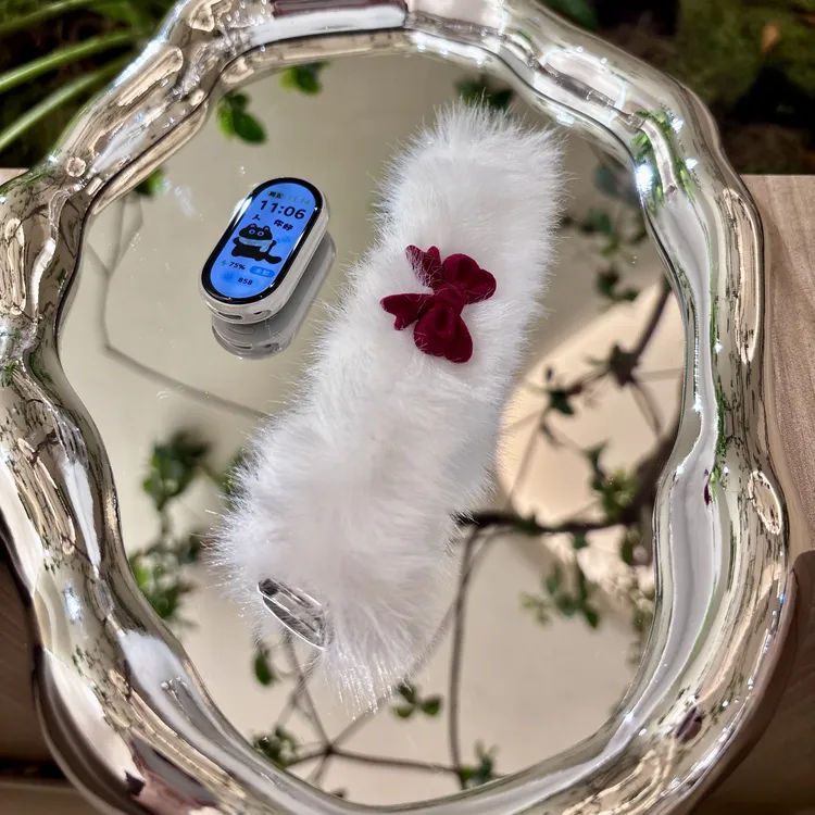 秋冬蝴蝶毛绒圈适用小米手环10表带9pro手表9腕带8pro小米8女腕带