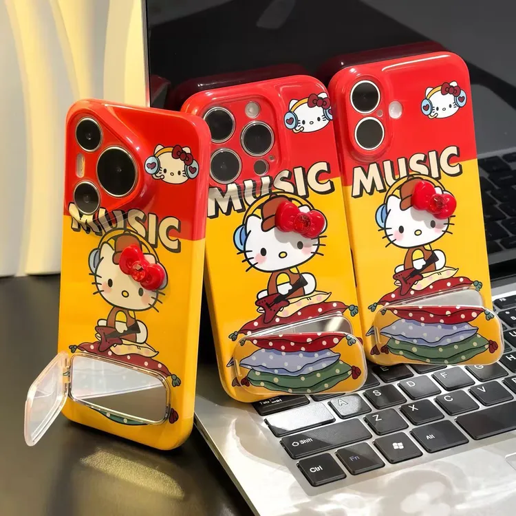 music耳机Kitty支架适用苹果16手机壳iPhone14华为vivo小米15oppo
