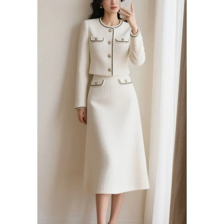 早秋季新款女装时尚气质轻熟风显瘦两件套装半身裙子小香风女士潮