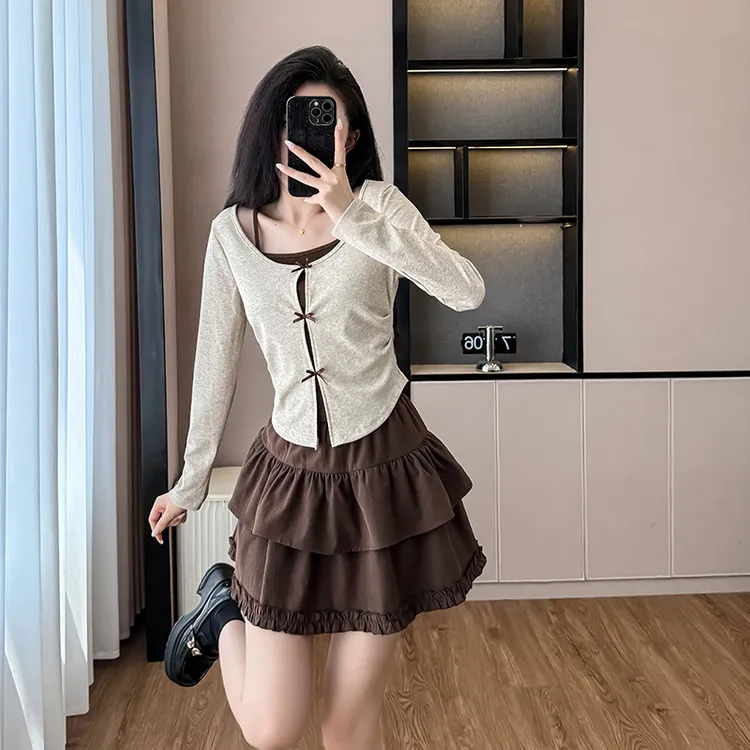 时尚短裙套装女2025新款早秋季爆款高级感洋气150cm145小个子穿搭