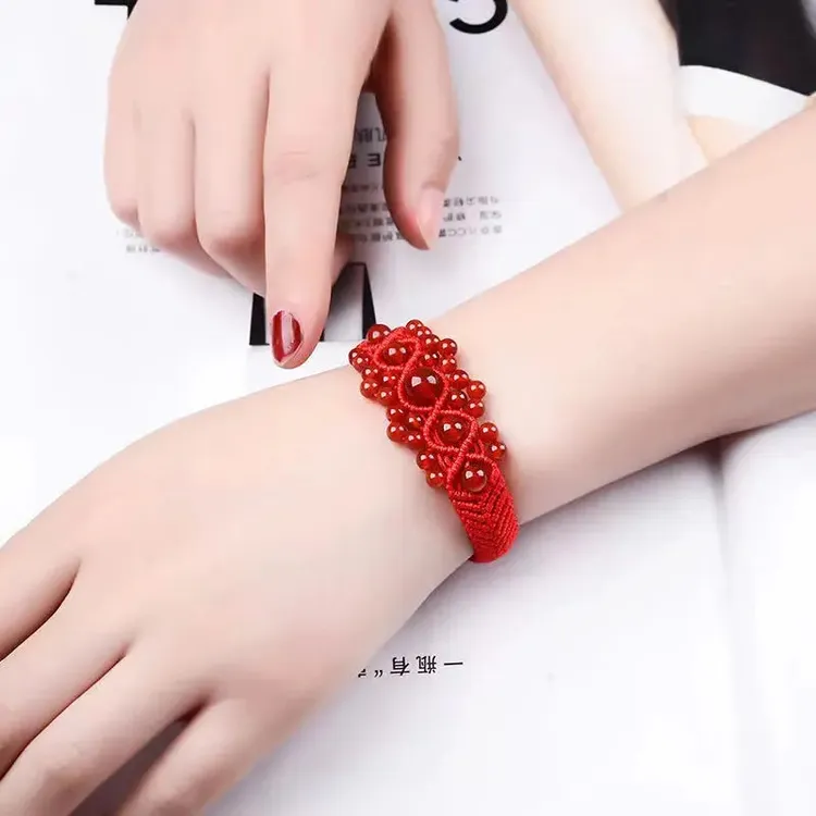 非金属布艺手链 2026本命年手工编织12生肖男女红绳手链饰品礼物商品图