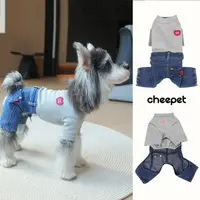 cheepet/趣派宠物衣服秋冬经典牛仔拼接两腿打底衫