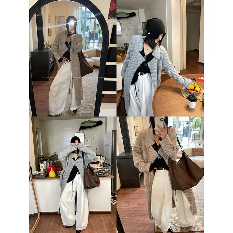 JCCC影子【云端拥抱】两色羊毛混纺长款显瘦毛衣针织开衫JE5BZS21