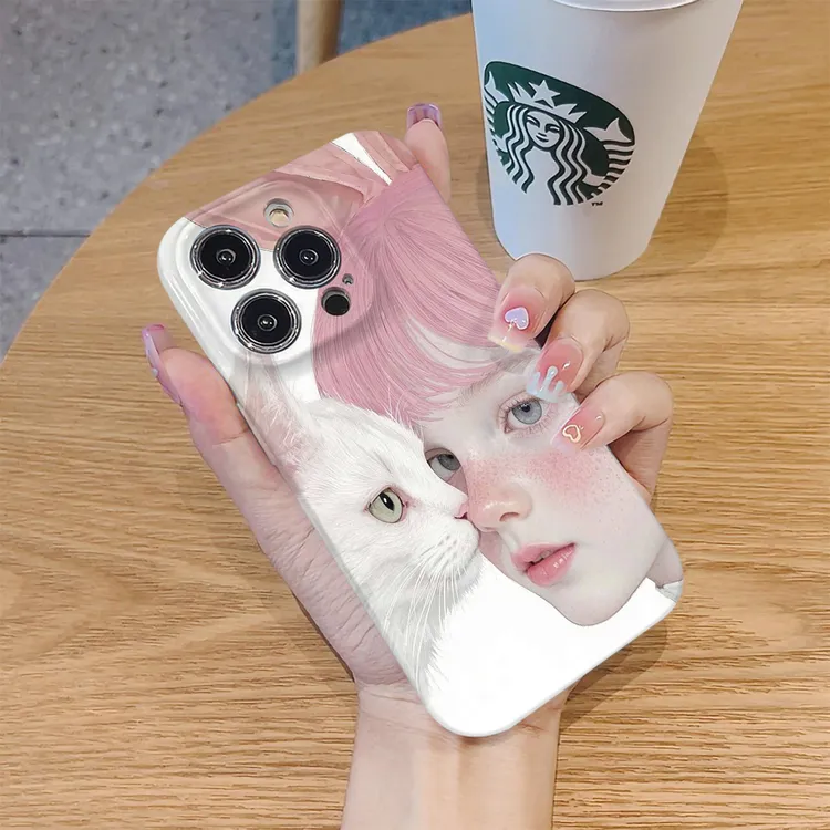 猫咪女孩适用苹果16promax 华为 小米vivo oppo荣耀手机壳菲林