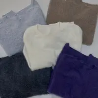 椿·予静【螺纹领】拉毛高高品毛衣外套