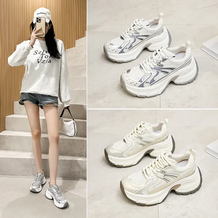 内增高厚底复古老爹鞋女2025春季新款运动鞋休闲鞋德训鞋阿甘鞋