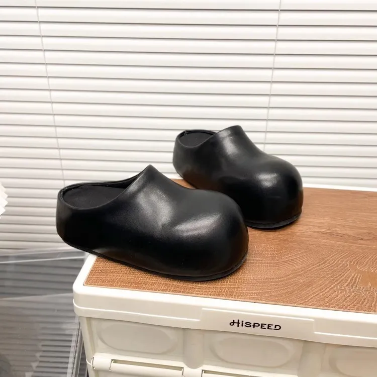 【JTG&SHOES 官方正品】包头半拖鞋女外穿2025新款真皮大头增高厚