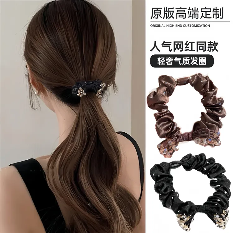 韩版ins风甜美百搭精致闪亮耐用珠珠发圈发绳不勒头发不扯发皮筋