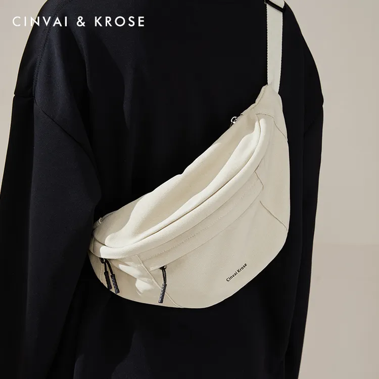 【CinvaiKrose正品】帆布包男生2025新款大容量斜挎包休闲女款腰包