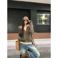 【HRG】秋冬街头辣妹复古长袖小众设计百搭时尚针织衫25855#