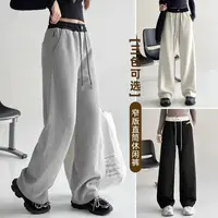 秋季新款中大童直筒阔腿裤女童百搭垂感休闲裤卫裤zb6013简约童品