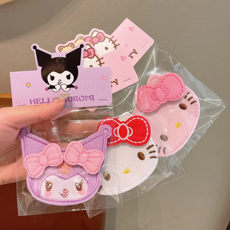 女童魔术贴发卡库洛米可爱碎发贴宝宝不伤发刘海贴发粘儿童发饰